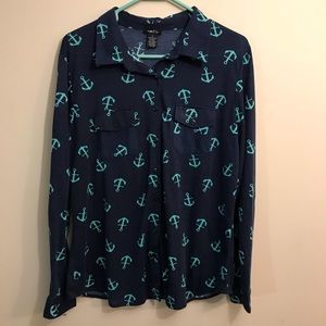 Rue21 Anchor Button Up Top